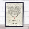 Boyz II Men I'll Make Love To You Script Heart Song Lyric Poster Print