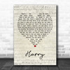 Catherine Howe Harry Script Heart Song Lyric Poster Print