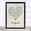 Doria roberts Perfect Script Heart Song Lyric Poster Print