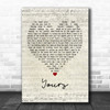 Ella Henderson Yours Script Heart Song Lyric Poster Print