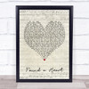 Emily Hearn Found a Heart Script Heart Song Lyric Poster Print