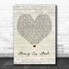 Five Star Strong As Steel Script Heart Song Lyric Poster Print