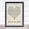 Freda Payne Band Of Gold Script Heart Song Lyric Poster Print