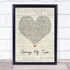 Josh Doyle Army Of Two Script Heart Song Lyric Poster Print