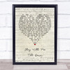 Judie Tzuke Stay With Me Till Dawn Script Heart Song Lyric Poster Print