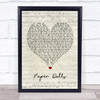Kylie Minogue Paper Dolls Script Heart Song Lyric Poster Print