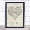 Lauryn Hill Tell Him Script Heart Song Lyric Poster Print