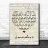 Leonard Bernstein & Stephen sondheim Somewhere Script Heart Song Lyric Poster Print