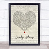 Lucy Spraggan Lucky Stars Script Heart Song Lyric Poster Print