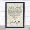 Muse Starlight Script Heart Song Lyric Poster Print