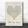 Nick Cave & The Bad Seeds Into My Arms Script Heart Song Lyric Poster Print