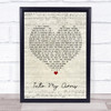 Nick Cave & The Bad Seeds Into My Arms Script Heart Song Lyric Poster Print