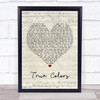 Phil Collins True Colors Script Heart Song Lyric Poster Print