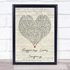 Red Hot Chili Peppers Happiness Loves Company Script Heart Song Lyric Poster Print