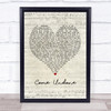 Robbie Williams Come Undone Script Heart Song Lyric Poster Print