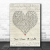 Rod Stewart You Wear It Well Script Heart Song Lyric Poster Print
