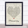 Shawn Mendes Memories Script Heart Song Lyric Poster Print