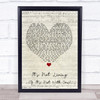 The 1975 It's Not Living (If It's Not With You) Script Heart Song Lyric Poster Print