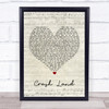 Twin Atlantic Crash Land Script Heart Song Lyric Poster Print