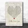 Ultrabeat Pretty Green Eyes Script Heart Song Lyric Poster Print