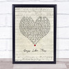 Van Morrison Days Like This Script Heart Song Lyric Poster Print