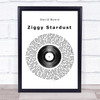 David Bowie Ziggy Stardust Vinyl Record Song Lyric Poster Print