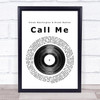 Dinah Washington & Brook Benton Call Me Vinyl Record Song Lyric Poster Print