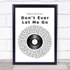 Eddie Cochran Don't Ever Let Me Go Vinyl Record Song Lyric Poster Print