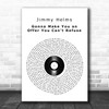 Jimmy Helms Gonna Make You an Offer You Can't Refuse Vinyl Record Song Lyric Poster Print