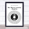 Paul McCartney No More Lonely Nights Vinyl Record Song Lyric Poster Print