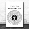 Skylar Grey Everything I Need Vinyl Record Song Lyric Poster Print