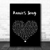 John Denver Annie's Song Black Heart Song Lyric Music Wall Art Print