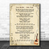 Iron Maiden Aces High Vintage Guitar Song Lyric Poster Print