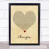2Pac Changes Vintage Heart Song Lyric Poster Print