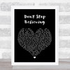 Journey Don't Stop Believing Black Heart Song Lyric Music Wall Art Print