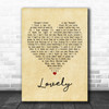 Billie Eilish and Khalid Lovely Vintage Heart Song Lyric Poster Print