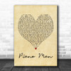 Billy Joel Piano Man Vintage Heart Song Lyric Poster Print