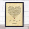 Billy Joel She's Always A Woman Vintage Heart Song Lyric Poster Print
