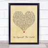 Coldplay Us Against The World Vintage Heart Song Lyric Poster Print