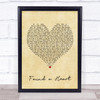 Emily Hearn Found a Heart Vintage Heart Song Lyric Poster Print