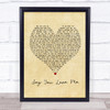 Jessie Ware Say You Love Me Vintage Heart Song Lyric Poster Print