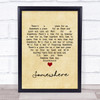 Leonard Bernstein & Stephen sondheim Somewhere Vintage Heart Song Lyric Poster Print