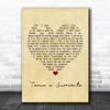 Luciano Pavarotti Torna a Surriento Vintage Heart Song Lyric Poster Print
