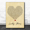 Lucy Spraggan Lucky Stars Vintage Heart Song Lyric Poster Print