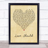 Moby Love Should Vintage Heart Song Lyric Poster Print