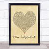 Ne-Yo Miss Independent Vintage Heart Song Lyric Poster Print