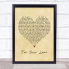 Stevie Wonder For Your Love Vintage Heart Song Lyric Poster Print