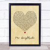 The Killers Mr Brightside Vintage Heart Song Lyric Poster Print