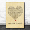 Westlife Beautiful In White Vintage Heart Song Lyric Poster Print