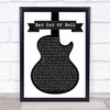 Meat Loaf Bat Out Of Hell Black & White Guitar Song Lyric Poster Print